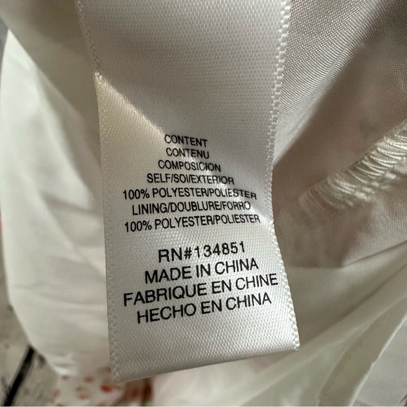 Wayf Jaci Tie Front Cutout Floral Midi Dress Tiered Skirt White Pink M NWT - Picture 7 of 7